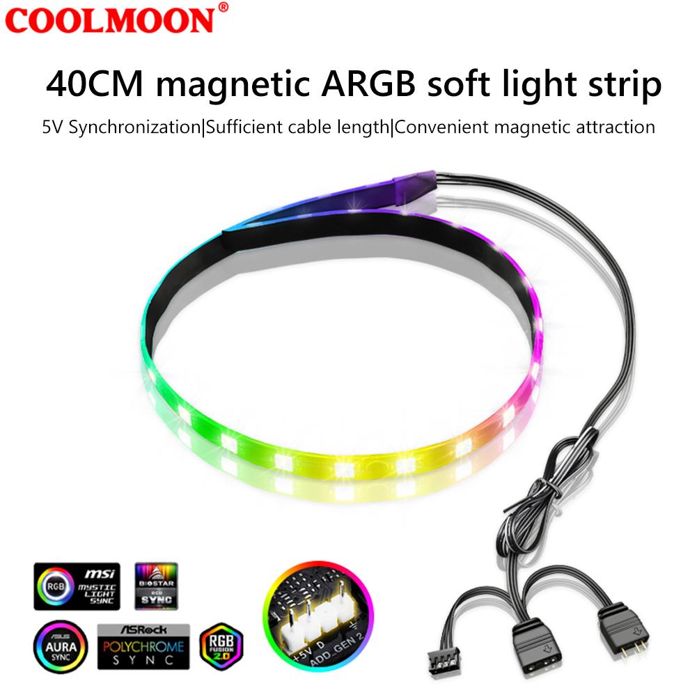Компьютер 5V ARGB Светодиодная лента для корпуса SATA 3PIN Настольный компьютер RGB Светодиодная лента Освещение материнской платы Декор