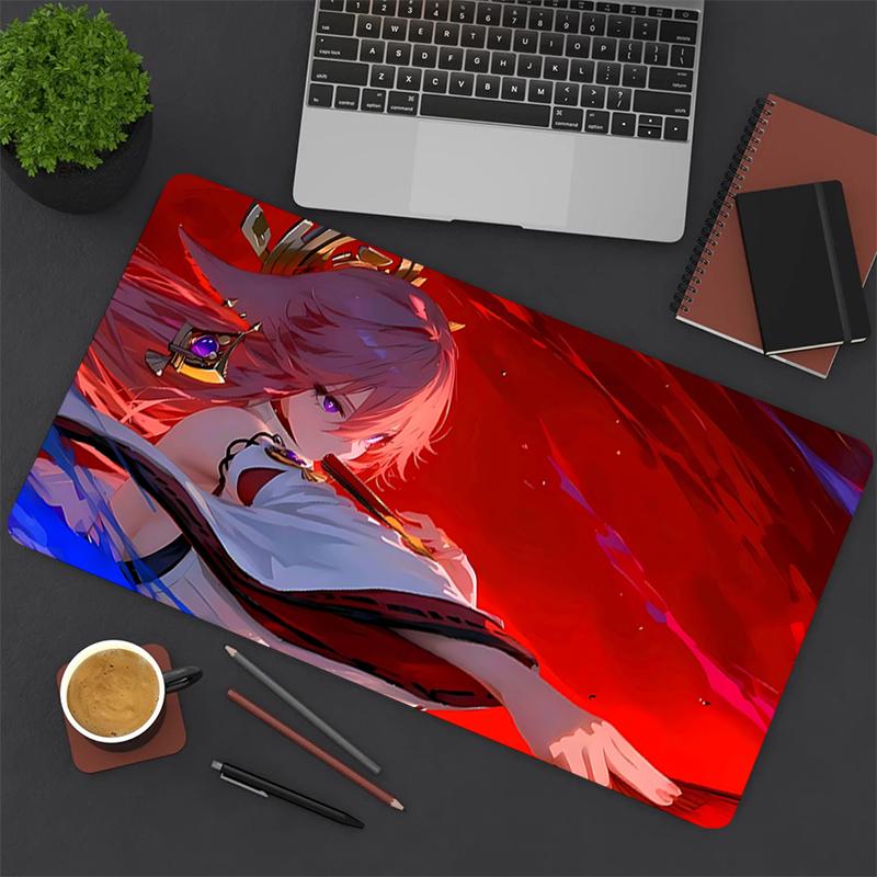 1Pc Fantasy Hair Girl Gaming Mouse Pad Keyboard Desk Mat Non-slip Rubber Lock Edge Waterproof Computer Mousepad for Office Home Decor S1901