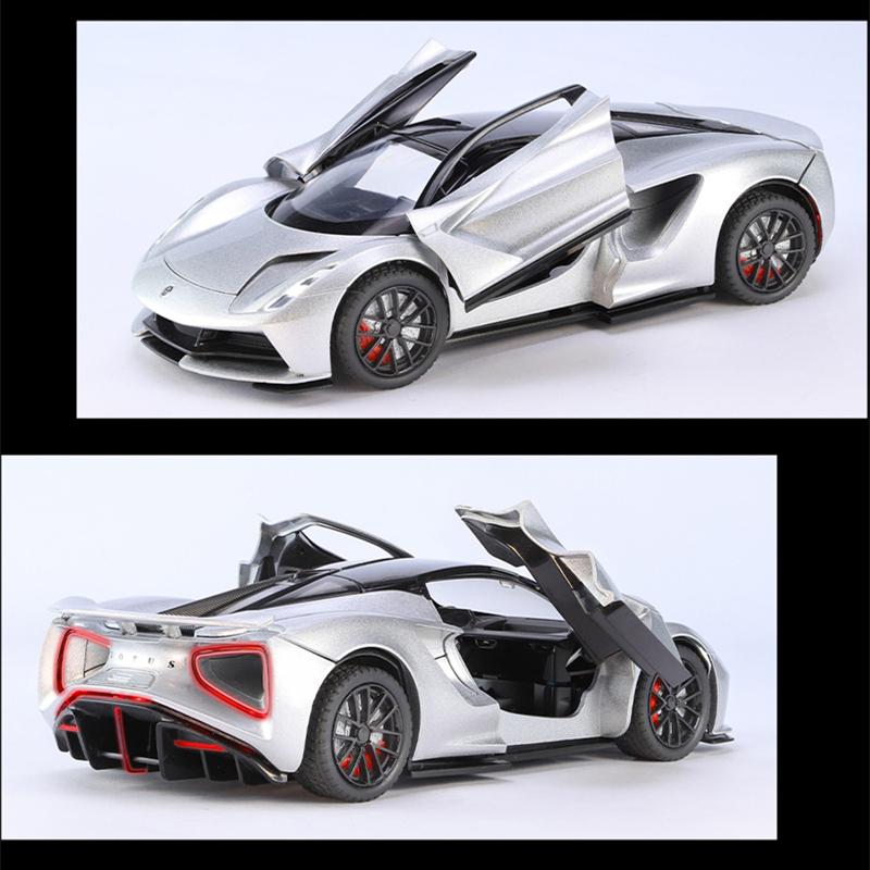 1/24 Lotus EVIJA Alloy Pure Electric Sports Car Model Diecast Metal Track Racing Car Vehicle Model Sound and Light Kids Toys Gift