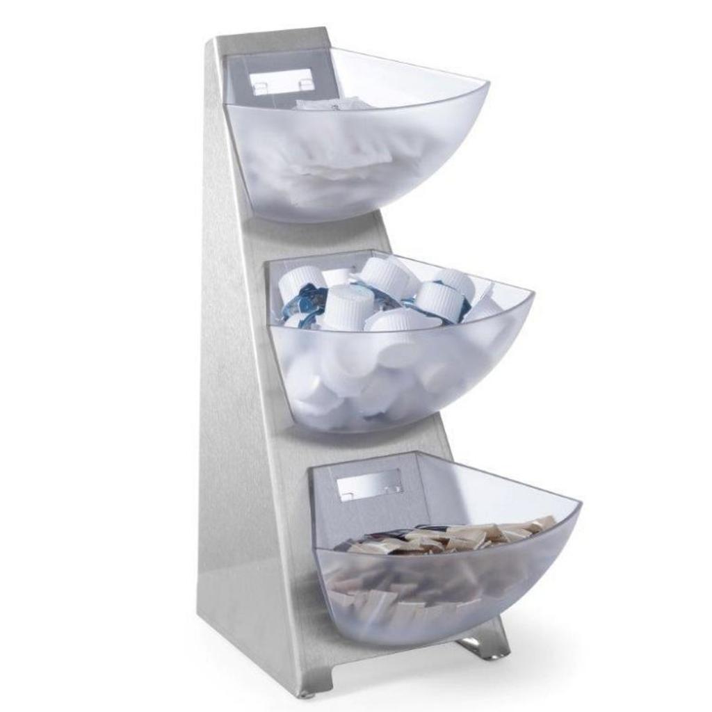 Display Buffet Stand for Sugar and Coffee Creamer, Steel, 3 x 1L - Hendi 428245
