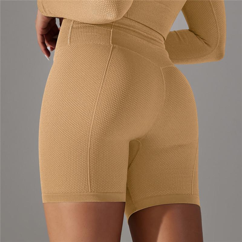 Nessaj Бесшовные вязаные шорты для йоги с высокой талией, дышащие быстросохнущие шорты для фитнеса, бега, йоги