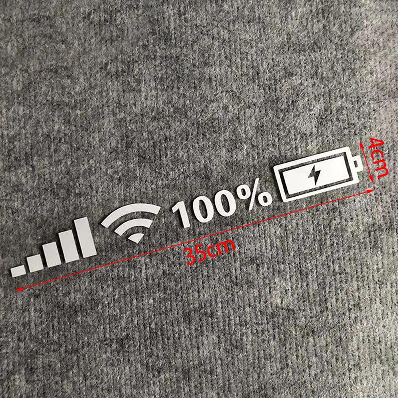 Wi-Fi отметка уровня заряда батареи автомобиля виниловые наклейки на заднее лобовое стекло автомобиля забавные наклейки