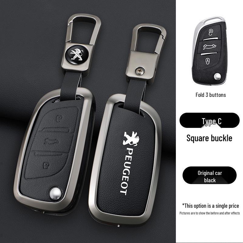 Peugeot Key Case for 308, 207, 408, 508, 307, 301, 3008 - Metal Shell, Modified Package.