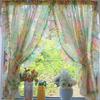 Romantic Floral Sheer Curtains for Girls Bedroom, Vintage Printed Light Filtering Privacy Semi-Sheer Sweet Ruffle Edge Curtains 2 Panels, Rod Pocket