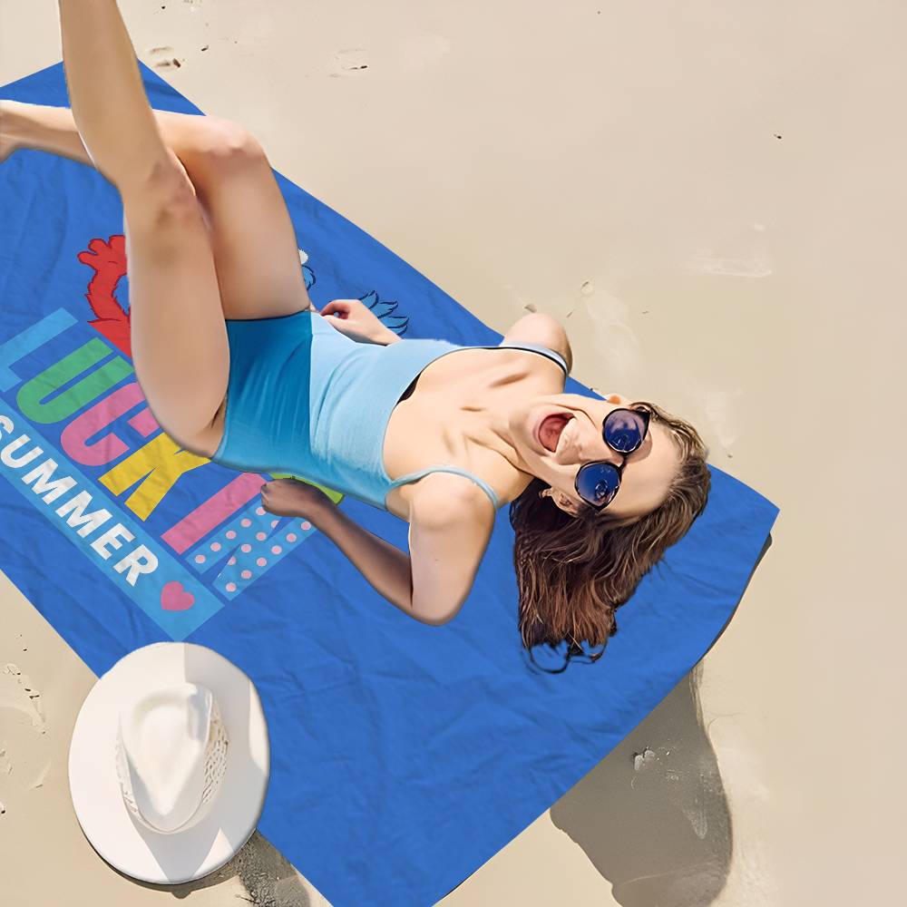 Sesame Street Cartoon Microfiber Blanket Quick Drying Beach Towels Oversized Printing Super Absorbent Pool Towel Blanket