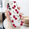 Чехол с вишневыми бантиками для Samsung S26 Ultra S25 FE S24 S23 S22 Plus S21 A15 A25 A35 A55 A16 A26 A36 A56 A17 A37 A57 5G Прозрачный мягкий чехол из ТПУ