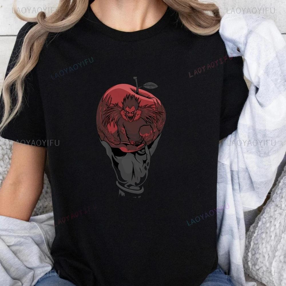 Japanese Anime Death Note Printed T-shirt Top Death Note Unisex Trend Harajuku Short Sleeve Unisex Shirt Graphic Large T-shirt