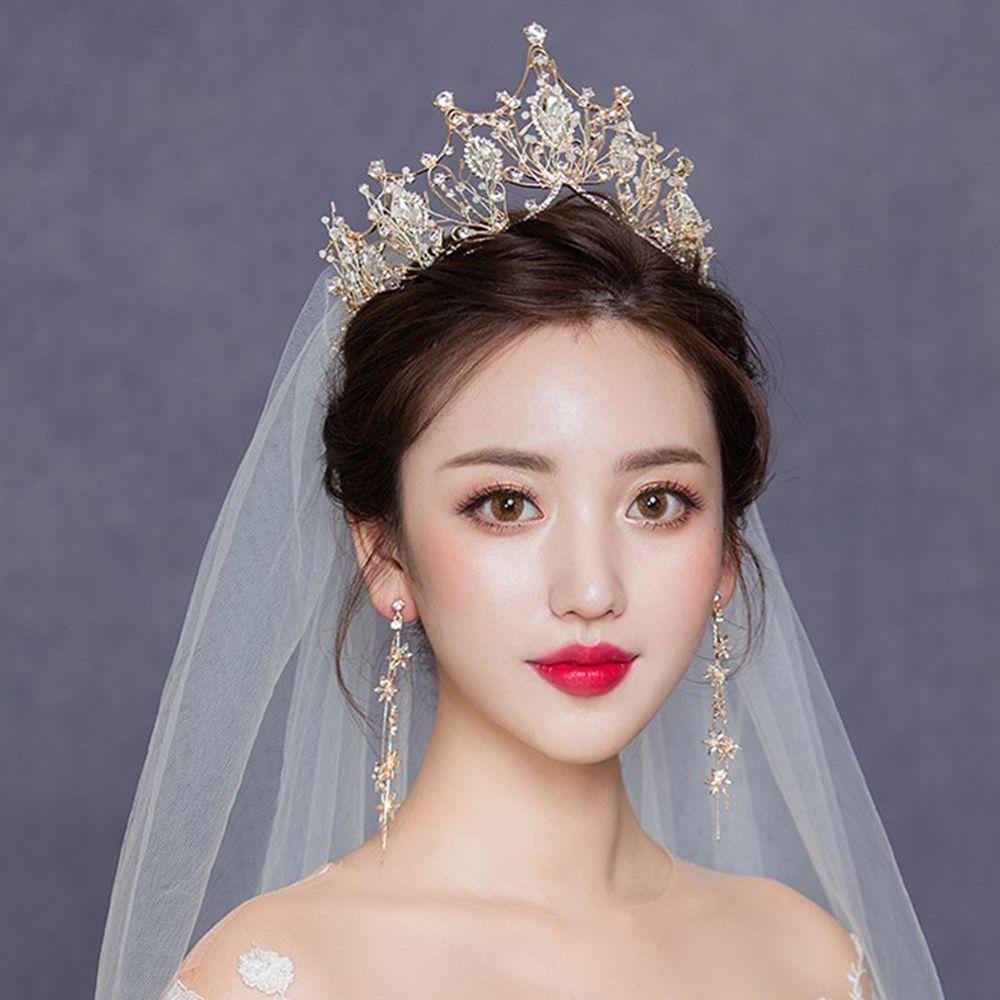Hair Jewelry Wedding Women Hair Hoop Bridal Crowns Baroque Crystal Tiara Black Rhinestone Crown
