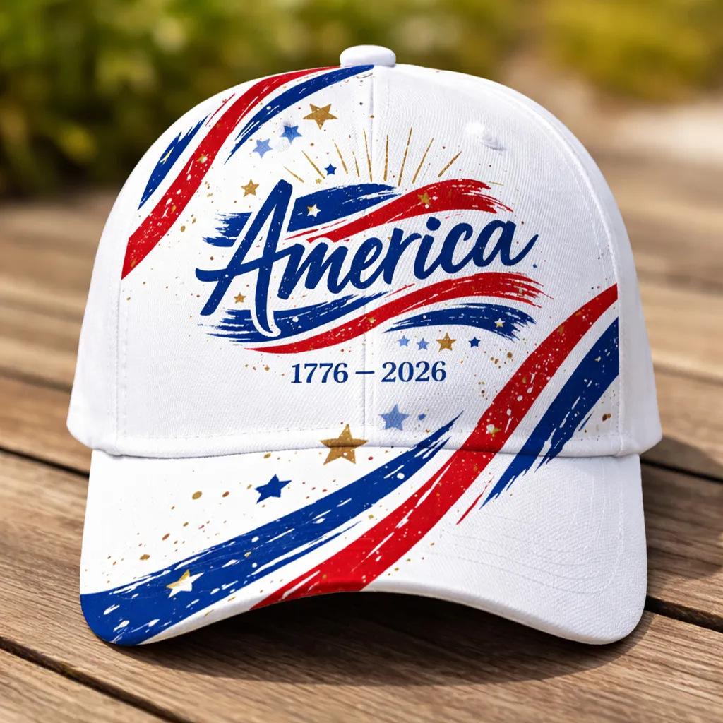 New D digital printing curved brim baseball cap casual retro element cap
