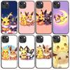B-72 Pikachu and Eevee Black Case for OPPO A5 A9 A15 A16 A55 A94 A95 A96 Reno 6 7 8 10 5G Realme 7I 8I C30 C31 VIVO V23E V25 V27 Pro Y20S Y17S