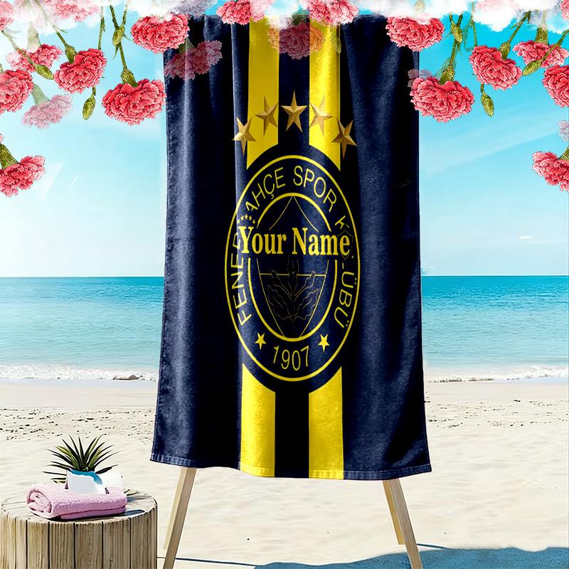 Fenerbahe Sports Club Custom Name Print Beach Towel Large Soft Quick Dry Towel For Beach Camping Swimming