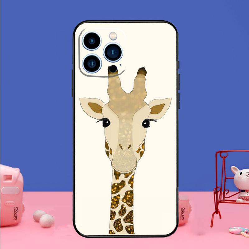 Cute Cartoon Giraffe Phone Case For iPhone 17 Air 16 15 14 11 12 13 Pro Max 13 mini 15 16 Plus 16e Bumper Cover