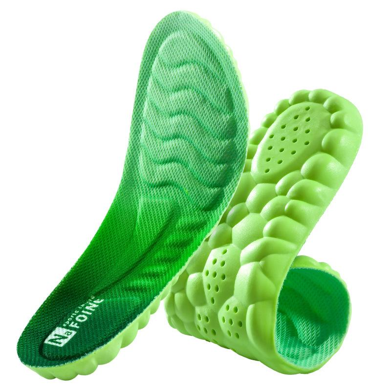1Pair Sport Insoles PU High Stretch Shock Resistant Antibacterial Anti-odorant Breathable Insoles Comfortable for Shoes Cushion