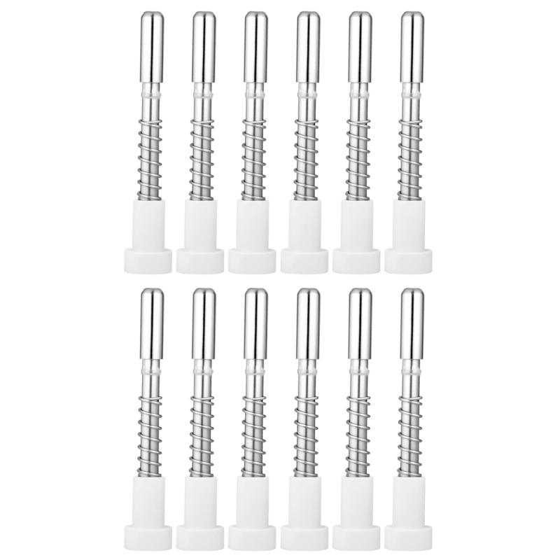 12pcs Steel Window Screen Retainer Pin with White ABS Caps Spring Loaded Security Fasteners Quick Fixing for Screens