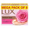 Lux Radiant Glow Rose Vitamin C & E For Superior Glow Offer Pack of 8 X 150g