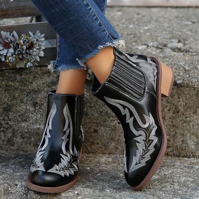 Модная обувь бренда 2024 года для женщин, женские сапоги без застежек, модные вышитые современные сапоги, женские сексуальные ботильоны с острым носком, женская обувь