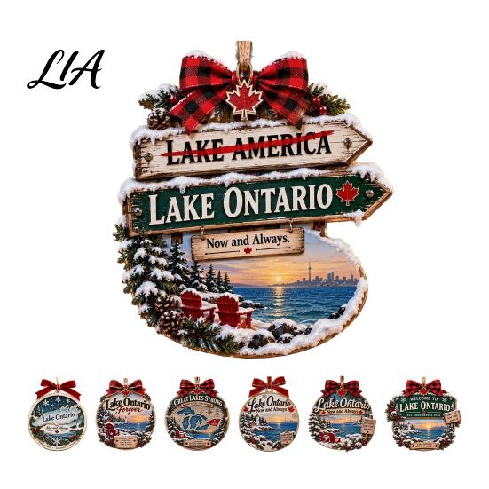 Christmas Party Ornament Lake Ontario Forever Ornament, Now And Always Acrylic Hanging Decoration, Decor Pendant for House