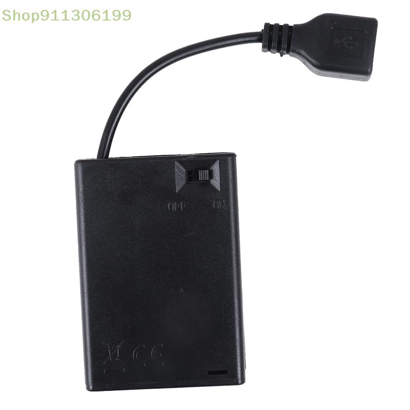 1 шт. Безопасный и прочный корпус для 3 батареек AA 65x45x15 мм с USB-портом для наборов светодиодной подсветки для конструкторов с переключателем