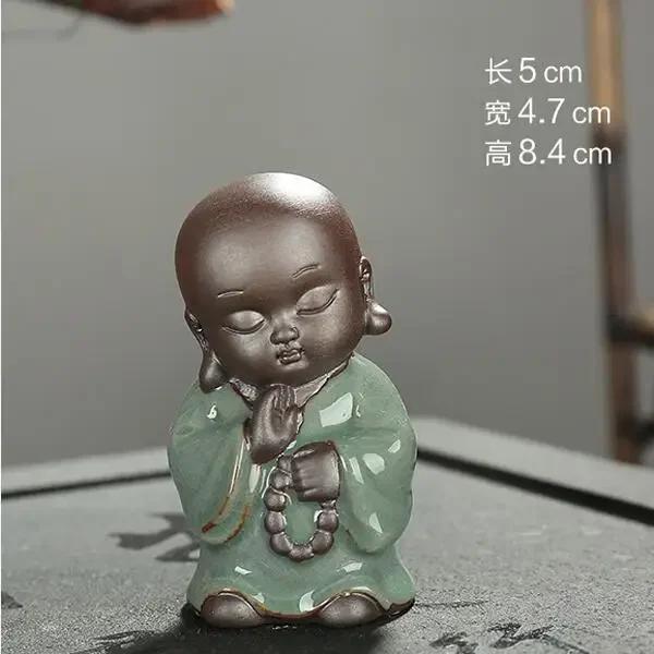 F Creative Boutique Улыбающийся Будда Чайный питомец Керамические украшения Безумный монах Фигурки кунг-фу и мини-товары для дома Офисное украшение