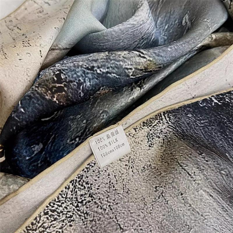 108*108cm100% Mulberry Silk Large Square Scarf Oil Painting Luxury Scarves Sunscreen Shawl Neckerchief Gift