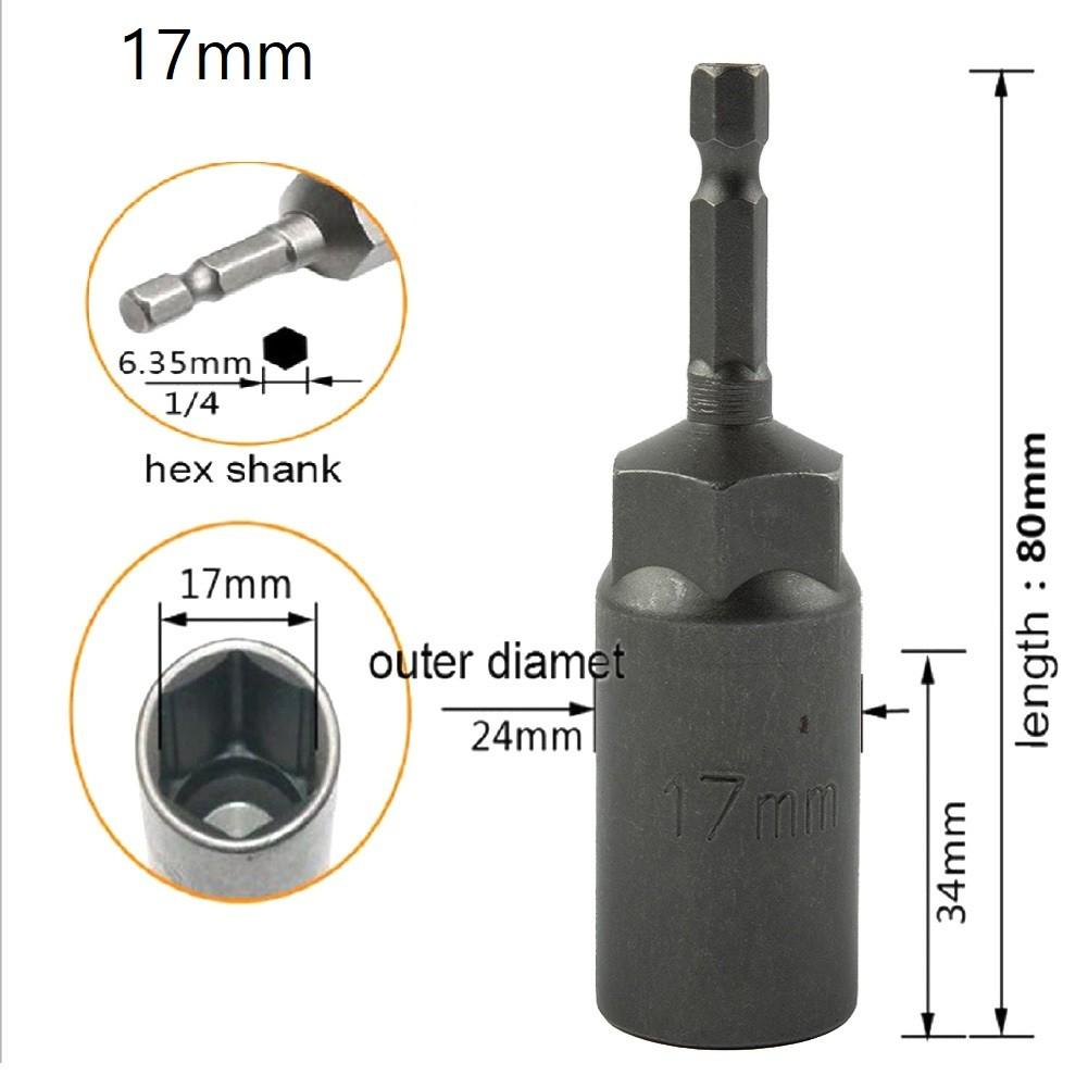 80mm Length Hex Sockets Nut Driver Drive Socket Adapter