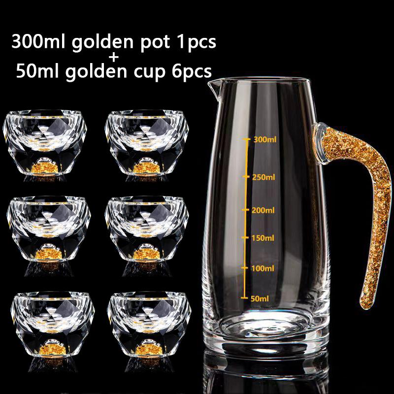 Набор бокалов для ликера из хрусталя с алмазной резкой и диспенсером для вина, рюмка для водки, бокалы для вина, виски, крепкие напитки, сакэ, бренди, чайная чашка