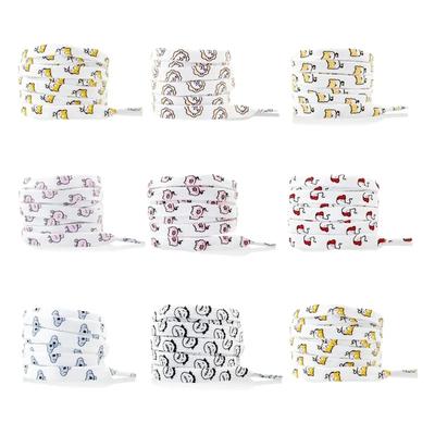 Шнурки с рисунком животных, плоские, милые, с рисунком, шнурки из холста, повседневная обувь, креативные кроссовки, шнурки для детей, шнурки для взрослых