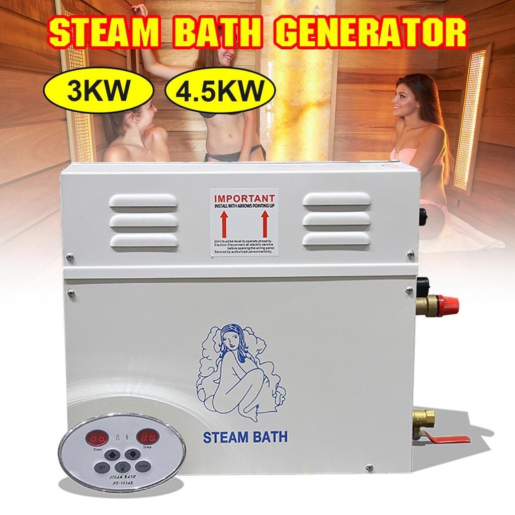 220V Steam Generator Sauna Steamer with Waterproof Programmable Controls for Home SPA Bathroom Hotel Shower Bath 4.5KW