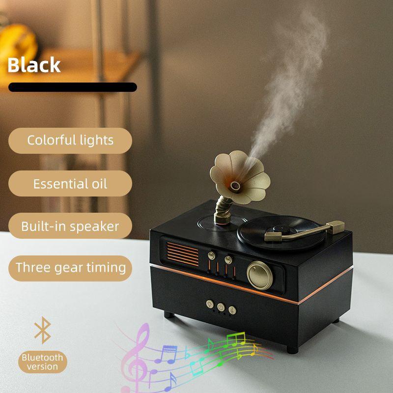 Xiaomi 160ml Aromatherapy Spray Humidifier with Remote Control and 7-Color Ambient Lighting Horn Rotation Vintage Gramophone Diffuser