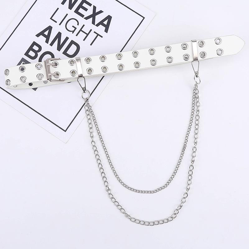Chic Women's Double Eyelet Belt - European & American Fashion, Korean Style, Elegant All-Match Accessory