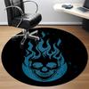 1pc Flame Skull Office Round Area Rug, Indoor Mat Suitable For Office, Under Office Chairs Bedroom Living Room Home Decor, Room Deco 040