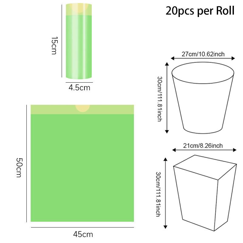 1/5 Rolls Disposable Dustbin Bag Household Large Capacity Trash Bag Kitchen Bathroom Portable Cleaning Big Plastic Bag