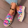 Летние женские мокасины на плоской подошве 2024 года, новый стиль в сочетании с красочными художественными модными повседневными легкими женскими туфлями на плоской подошве для активного отдыха