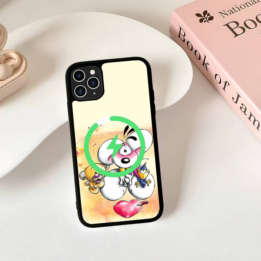 Cartoon D-Diddl Magnetic Matte Phone Case For IPhone 16 17 15 14 13 12 11 For Magsafe Wireless Charge Cover