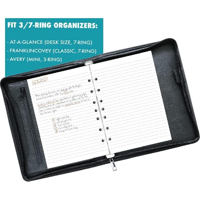 7-Hole Lined Filler Paper Pack of 100 Sheets for Mini Binders, College Ruled, 5-1/2" x 8-1/2", White