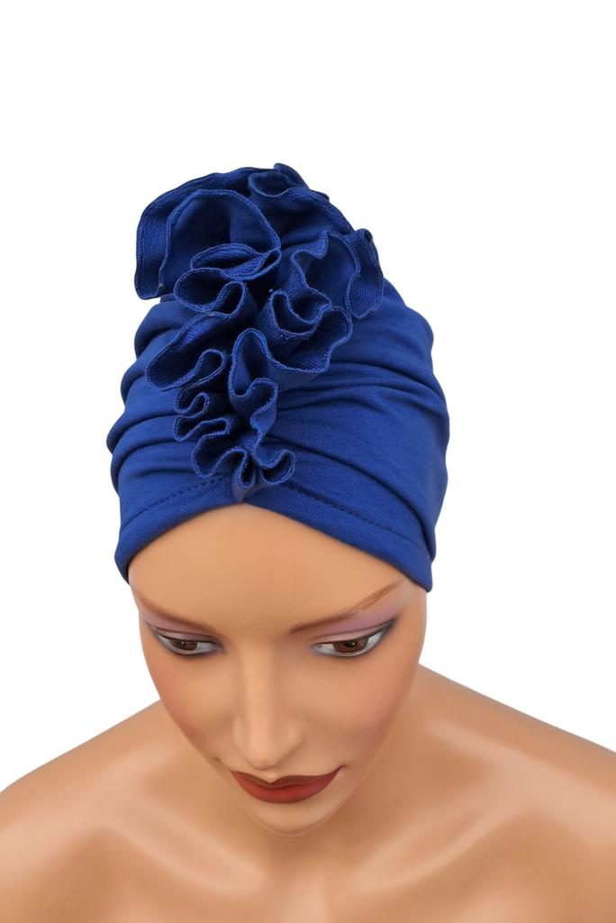 Women' Spring Turban Luba Cornflower With Ruffles Light And Comfortable Cotton