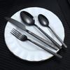 Набор столовых приборов 4/24 шт. из нержавеющей стали нож вилка ложка фестиваль кухня роскошный клетчатый узор посуда черный бытовой столовая посуда