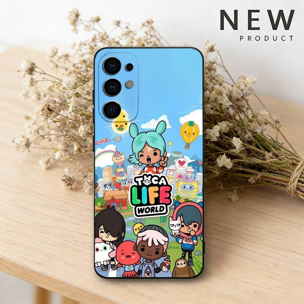 Game T-Toca Life World Phone Case For Samsung S26,25,24,23,22,30,21,10,9,Ultra,Plus,Lite Black Soft Case