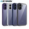 KEYSION Прозрачный чехол для телефона для OPPO A6x 5G Мягкий силикон+ПК Прозрачная противоударная задняя крышка для телефона для OPPO A6x 4G A6X 5G