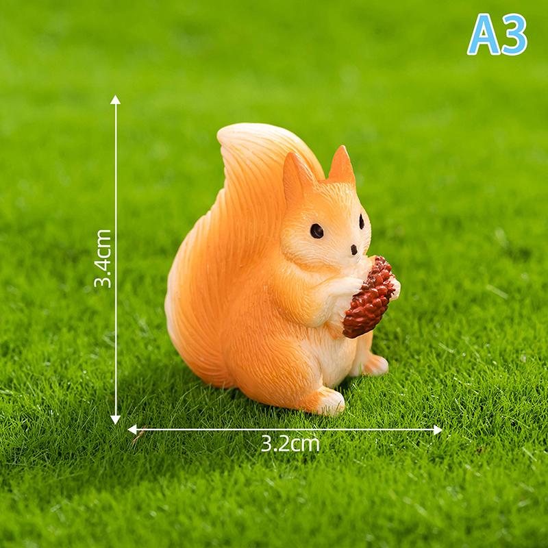 Милая фигурка белки из смолы, сосновые шишки, кавайные аксессуары, украшение для дома, стол, сад, домашний декор, украшения, детская игрушка, подарок
