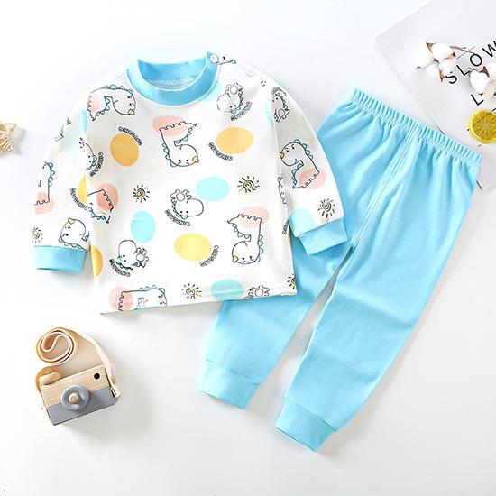 Winter Kids Long Sleeve O Neck T Shirt Pants Set Casual Baggy 2pcs Suit Cotton Cartoon Printes Outfit