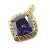 [M6985] - Gold Plated 'Sissi' Amethyst Pendant