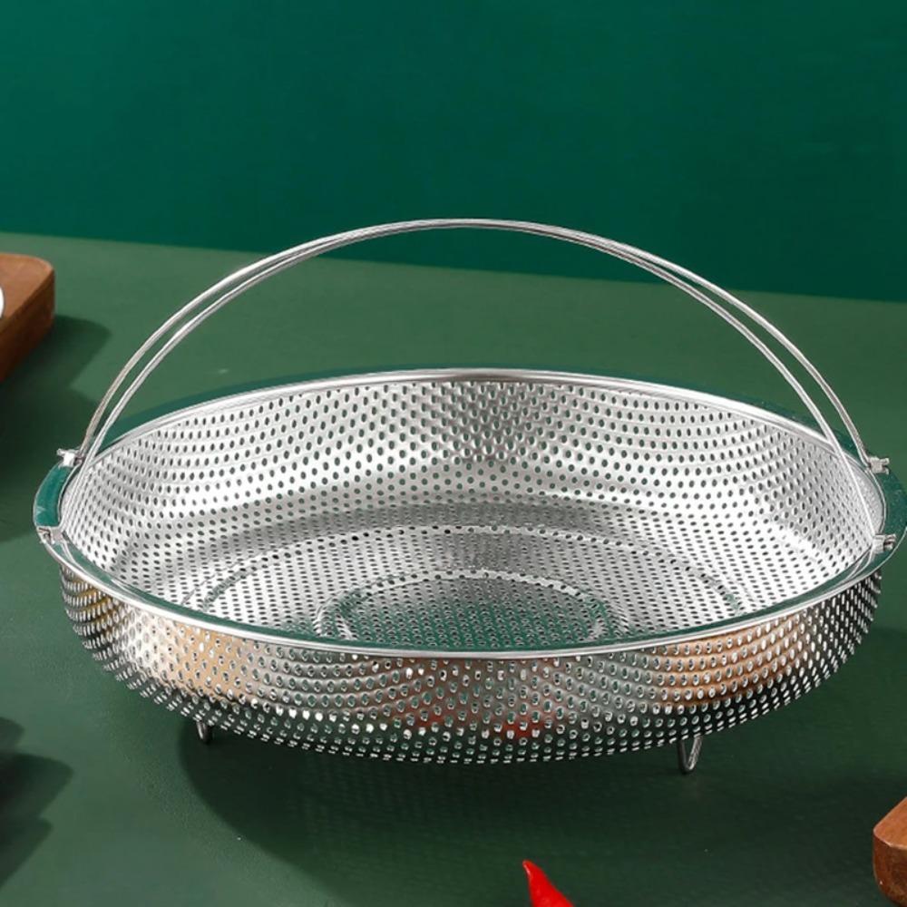 С кронштейном-треножником Корзина для варки на пару Съемная ручка Сливная корзина Скороварка