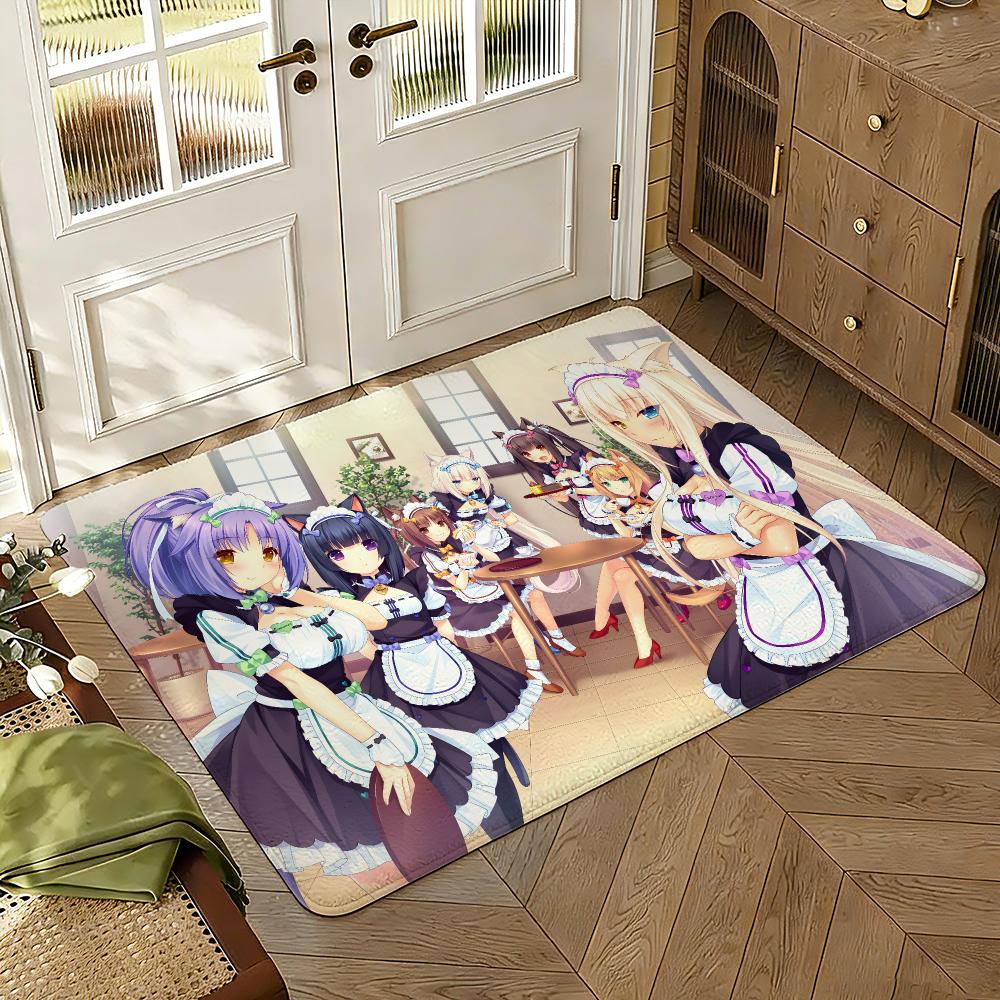 Аниме Игра N-Nekopara Напольный коврик Мягкий Утолщенный Впитывающий Нескользящий Спальня Гостиная Прихожая Декор для дома Фланелевые коврики