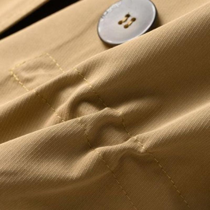 Тренч женский осенний двубортный сплошной цвет повседневная куртка универсальная и удобная тонкая талия куртка