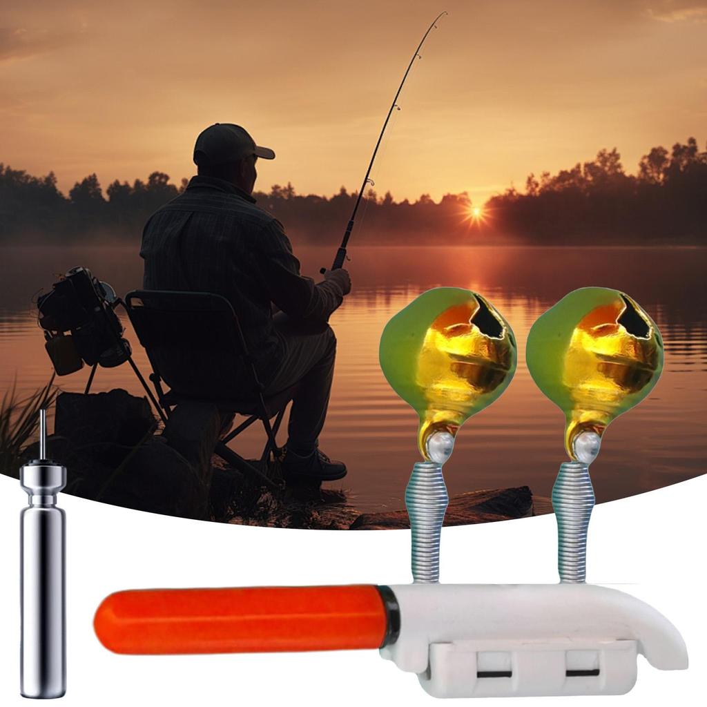 Fishing Rod Light Clip Fishing Light Stick Rod Bell USB Charge Luminous Tackle Night Bright Lamp Fish Bell Alarm Indicator Rings