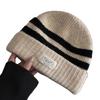 New autumn and winter windproof wool hat women's big head circumference shows face small wool knitted hat