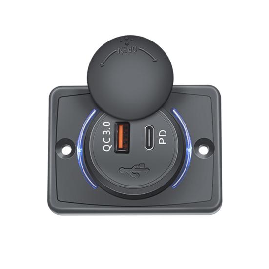 Автомобильное зарядное устройство с двумя портами PD, 30 Вт, USB-зарядное устройство для телефонов, планшетов, 12 В-24 В, настенная USB-зарядная станция для автофургона, лодки, внедорожника, квадроцикла