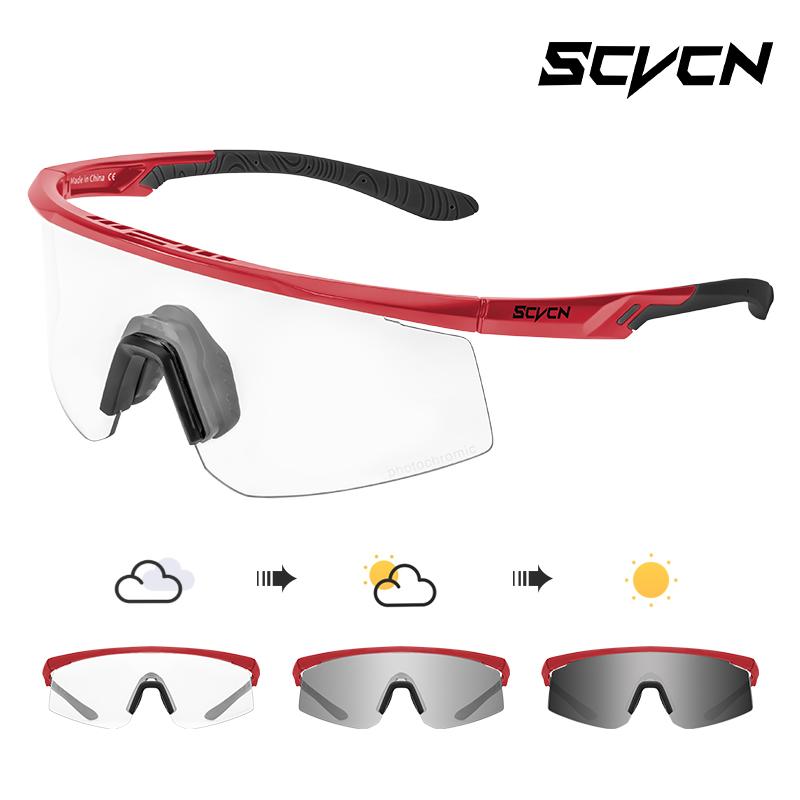 Фотохромные солнцезащитные очки SCVCN UV400 Велосипедные очки Очки для велосипеда Спортивные Мужские Очки для защиты глаз MTB Шоссейный велосипед UV400