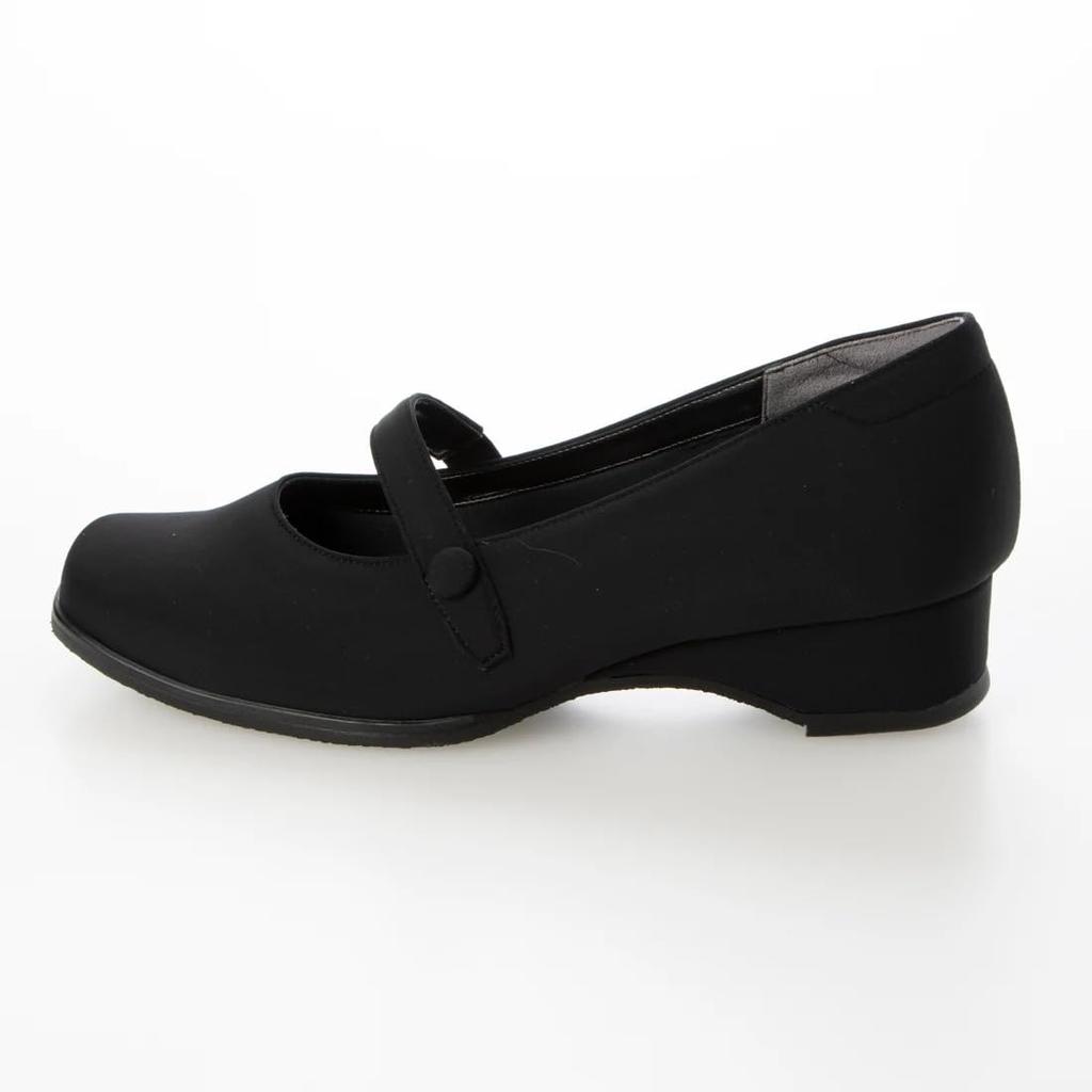 Formal pumps for with silent arch suitable for formal occasions shoe numerical women, black, strap, water-repellent finish, heel, support, (106915)